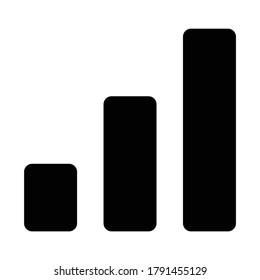 Bold signals bar vector icon on white background. Flat vector signals icon symbol sign from modern user interface collection for mobile application concept and web apps design. EPS 10.