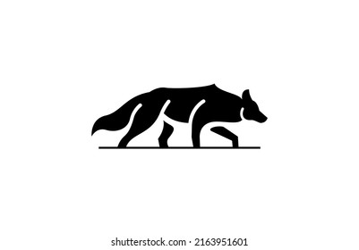 Bold Silhouette Dog Wolf Logo
