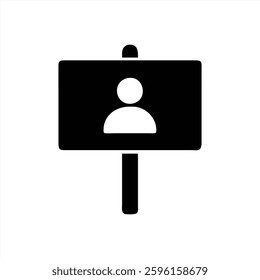 A bold silhouette of a person on a protest sign. The design emphasizes activism and social awareness, making it suitable for various campaigns.