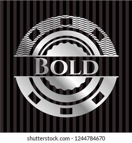 Bold silver badge or emblem