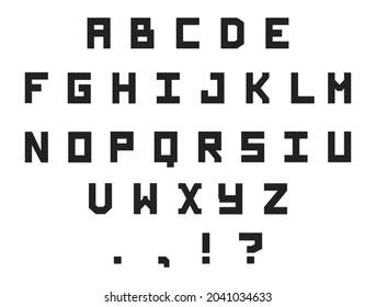 Bold simple alphabet. Decorative font for books, posters, postcard, typography. Vector.