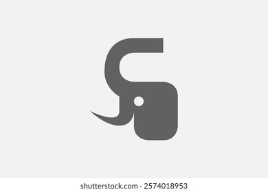 Bold simple elephant head logo