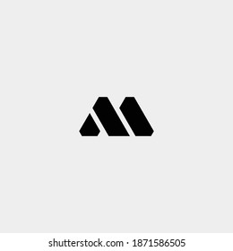 Diseño vectorial del logotipo M de letra monocasco negrita. 