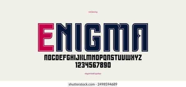 Bold simple sans serif display font for logos headers or slogans, vector thick and heavy geometric typeface, uppercase letters alphabet with numbers, poster and advertising.