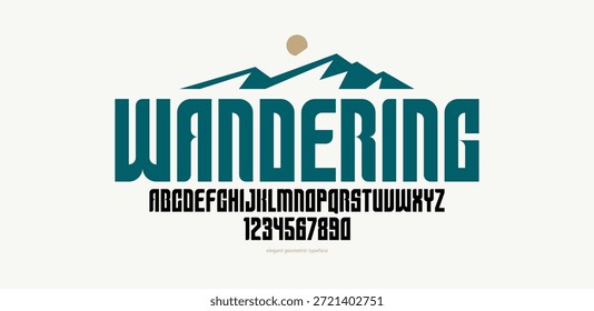 Fuente de visualización de sans serif simple y audaz para encabezados o eslóganes de logotipos, elegante tipografía geométrica de Vector grueso y hermoso, alfabeto de letras mayúsculas con números, póster y publicidad.