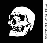 Bold and simple skull illustration.