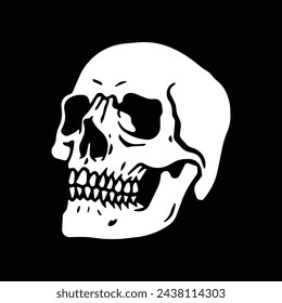 Bold and simple skull illustration.