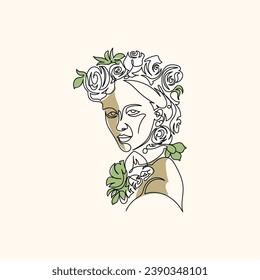 Bold Simplicity Striking OneStroke Female Portrait Vector