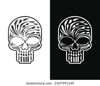 A bold skull vector illustration, ideal for logos, t-shirts, or posters. Add a touch of boldness to your designs.