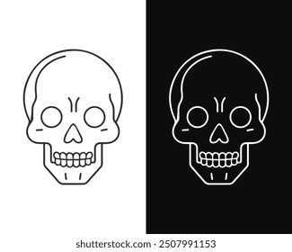 A bold skull vector illustration, ideal for logos, t-shirts, or posters. Add a touch of boldness to your designs.