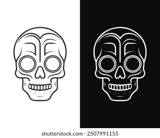 A bold skull vector illustration, ideal for logos, t-shirts, or posters. Add a touch of boldness to your designs.