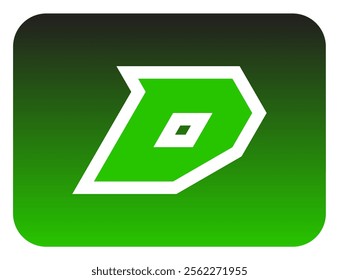 The bold slanted "D" letter logo sharp corners is made from a basic triangle shape. A modern and futuristic logo that shows speed, courage and masculinity. Perfect for display fonts, titles, logotype.