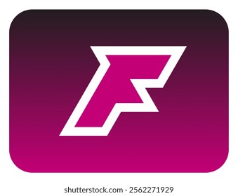 The bold slanted "F" letter logo sharp corners is made from a basic triangle shape. A modern and futuristic logo that shows speed, courage and masculinity. Perfect for display fonts, titles, logotype.