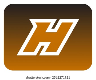 The bold slanted "H" letter logo sharp corners is made from a basic triangle shape. A modern and futuristic logo that shows speed, courage and masculinity. Perfect for display fonts, titles, logotype.