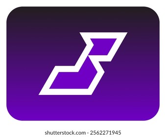 The bold slanted "J" letter logo sharp corners is made from a basic triangle shape. A modern and futuristic logo that shows speed, courage and masculinity. Perfect for display fonts, titles, logotype.