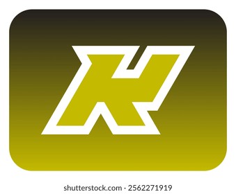 The bold slanted "K" letter logo sharp corners is made from a basic triangle shape. A modern and futuristic logo that shows speed, courage and masculinity. Perfect for display fonts, titles, logotype.