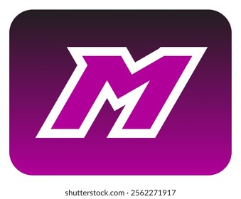 The bold slanted "M" letter logo sharp corners is made from a basic triangle shape. A modern and futuristic logo that shows speed, courage and masculinity. Perfect for display fonts, titles, logotype.