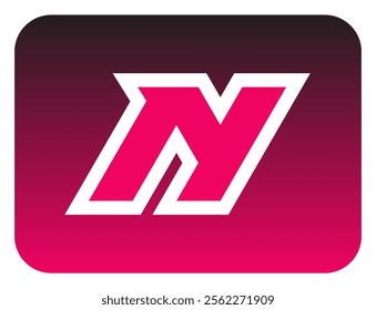 The bold slanted "N" letter logo sharp corners is made from a basic triangle shape. A modern and futuristic logo that shows speed, courage and masculinity. Perfect for display fonts, titles, logotype.