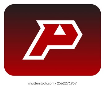 The bold slanted "P" letter logo sharp corners is made from a basic triangle shape. A modern and futuristic logo that shows speed, courage and masculinity. Perfect for display fonts, titles, logotype.