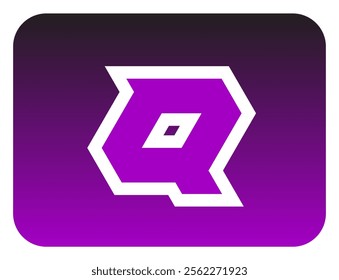 The bold slanted "Q" letter logo sharp corners is made from a basic triangle shape. A modern and futuristic logo that shows speed, courage and masculinity. Perfect for display fonts, titles, logotype.