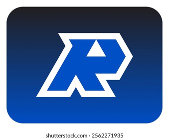 The bold slanted "R" letter logo sharp corners is made from a basic triangle shape. A modern and futuristic logo that shows speed, courage and masculinity. Perfect for display fonts, titles, logotype.