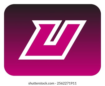 The bold slanted "U" letter logo sharp corners is made from a basic triangle shape. A modern and futuristic logo that shows speed, courage and masculinity. Perfect for display fonts, titles, logotype.