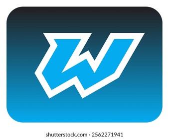 The bold slanted "W" letter logo sharp corners is made from a basic triangle shape. A modern and futuristic logo that shows speed, courage and masculinity. Perfect for display fonts, titles, logotype.