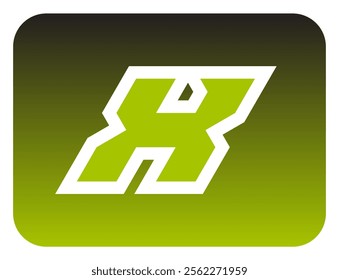 The bold slanted "X" letter logo sharp corners is made from a basic triangle shape. A modern and futuristic logo that shows speed, courage and masculinity. Perfect for display fonts, titles, logotype.