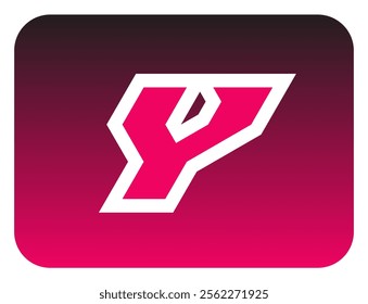 The bold slanted "Y" letter logo sharp corners is made from a basic triangle shape. A modern and futuristic logo that shows speed, courage and masculinity. Perfect for display fonts, titles, logotype.