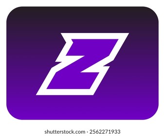 The bold slanted "Z" letter logo sharp corners is made from a basic triangle shape. A modern and futuristic logo that shows speed, courage and masculinity. Perfect for display fonts, titles, logotype.