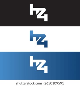 A bold slash cuts through the “H,” guiding the eye to the adjacent “24” and creating dynamic tension, with 3 versions of logo blue, black and white color