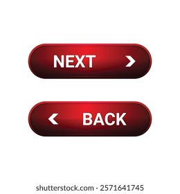 Bold and Sleek Navigation Buttons – Fully Editable Vector Previous and Next Icons for Digital Projects