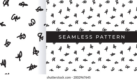 Bold Small Scribble Seamless Pattern
