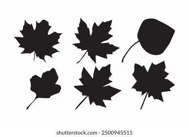 Bold, solid black maple leaf silhouette with crisp edges and clean design