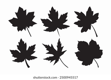 Bold, solid black maple leaf silhouette with crisp edges and clean design