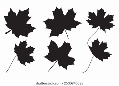 Bold, solid black maple leaf silhouette with crisp edges and clean design