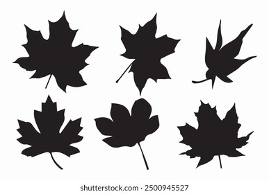 Bold, solid black maple leaf silhouette with crisp edges and clean design