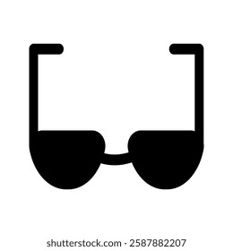 Bold solid glasses icon with a simple yet stylish form. Great for vision, accessories, and fashion designs.