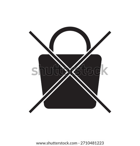 Bold solid icon of a crossed-out shopping bag, indicating item is unavailable or restricted.