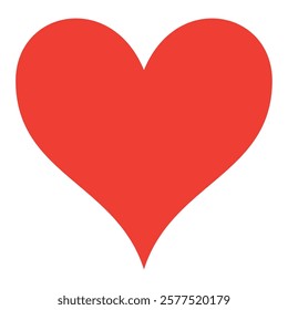 Bold solid red heart vector