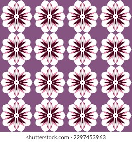 Bold and sophisticated, this dark purple floral pattern with clematis motifs in an art deco style is ideal for home decor and invitations.
