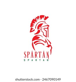 Bold Spartan Warrior Emblem in Striking Red Symbol of Strength and Courage