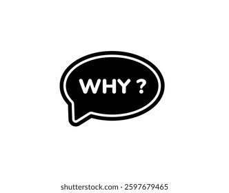 A bold speech bubble displays the word why with a question mark in a comic style.