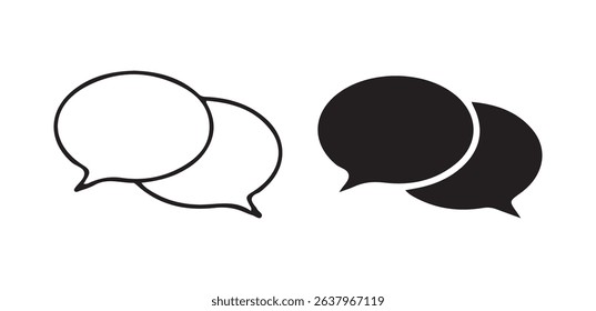Bold Speech Bubble Icons – Messaging Symbols with Text and Ellipsis. vector illustration eps 10