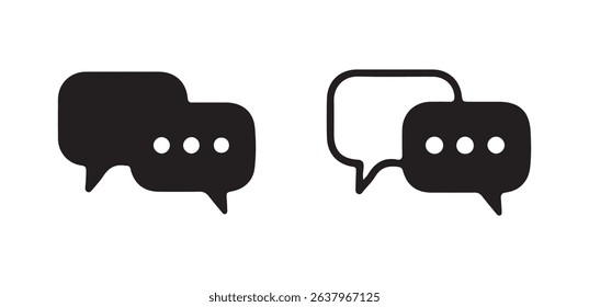 Bold Speech Bubble Icons – Messaging Symbols with Text and Ellipsis. vector illustration eps 10