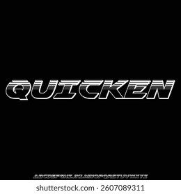 Bold speed stripe font vector