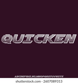 Bold speed stripe font vector