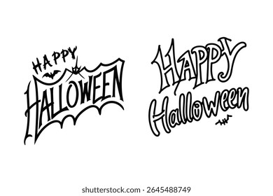 Vetor de texto "Feliz Halloween" ousado e assustador perfeito para o design de camiseta. Ideal para vestuário com tema de Halloween, impressão sob demanda e mercadoria festiva. Gráfico escalável de alta qualidade.