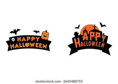 Vetor de texto "Feliz Halloween" ousado e assustador perfeito para o design de camiseta. Ideal para vestuário com tema de Halloween, impressão sob demanda e mercadoria festiva. Gráfico escalável de alta qualidade.