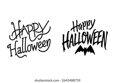 Vetor de texto "Feliz Halloween" ousado e assustador perfeito para o design de camiseta. Ideal para vestuário com tema de Halloween, impressão sob demanda e mercadoria festiva. Gráfico escalável de alta qualidade.